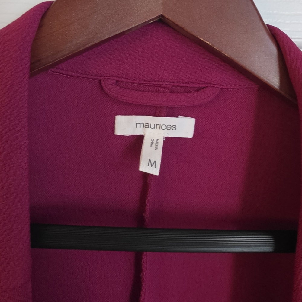 Maurices Women's Raspberry Open-Front Blazer Jacket - Picture 4 of 4